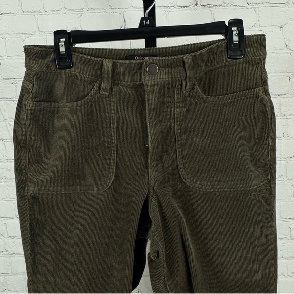 Quince Organic Stretch Corduroy Flare Pants Seaweed Green Color Size 8 - Picture 2 of 7